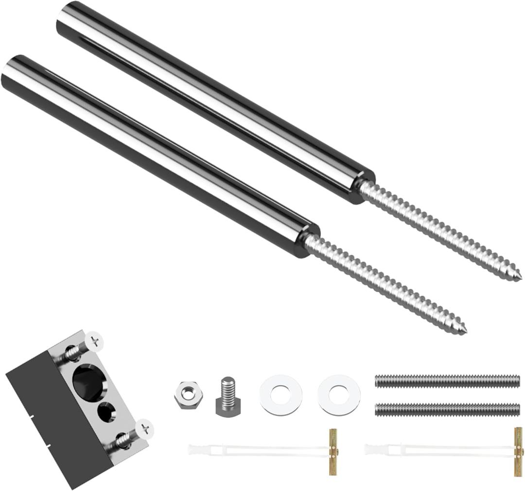 Floating Shelf Hidden Bracket 5" (2 PCS) - Hidden Supports for Wooden Floating Shelves - Drywall Mount or Stud Mount with Included Drill Guide and Steel Hardware