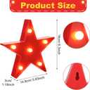 Jutom 8 Pieces Star Night Lights LED Plastic Star Shaped Sign Lighted Marquee Desk Lamp for Gift Red