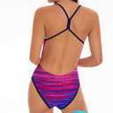 Beautikini Period Swimwear Women One Piece Menstrual Swimsuit Leakproof Racerback Athletic Bathing Suit for Teens Girls (Small, Stripe Print)