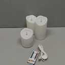 Homemory Rechargeable Flameless Candles, LED Candles, Battery Operated Candles with Remote and Timers, Outdoor Waterproof, Long Lasting, Set of 3 (D3"H4"5"6", Ivory White)