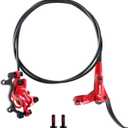 Z00M HB876 4-Pistons Hydraulic Disc Brake Set, MTB Hydraulic Brakes Right Rear 1450mm Mountain Bike Brakes Bicycle Disc Brake for eBike, Mountain Bike, Road Bike, Fat Bike(Pre-Bled), Red