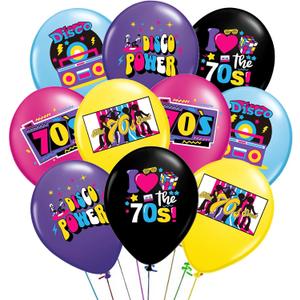 30 Pcs 70s Party Balloons Disco Party Decorations 70's Disco Ball Vinyl Records 70's Boogie Balloon for 70s Party Decorations Funny Disco Decor
