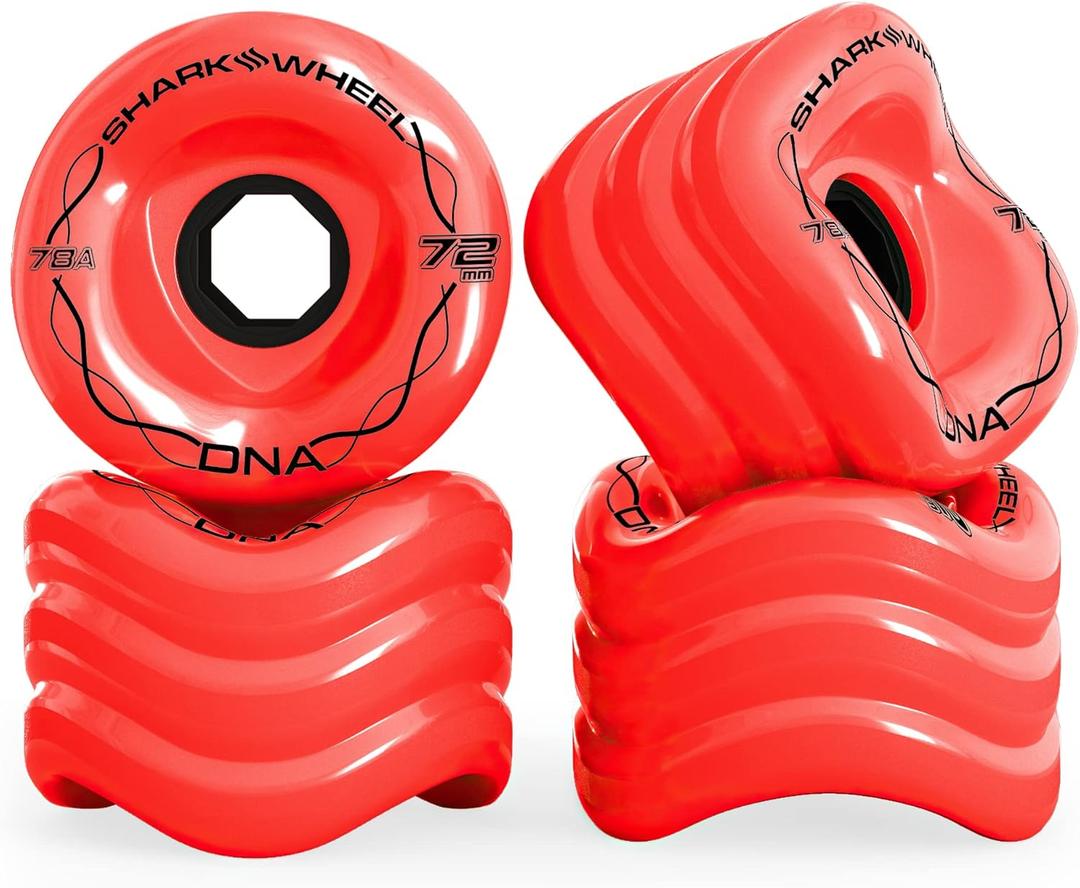 Shark Wheel 72mm Longboard Cruising Wheels, DNA Formula, Set of 4 Wheels