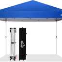 Canopy Tent, 10X10 FT Pop Up Canopy Outdoor Instant Tent Slant Legs with Carrying Bag, Portable Gazebo Shelter for Patio Deck Garden and Beach - 8X8 FT Canopy Cover, Blue