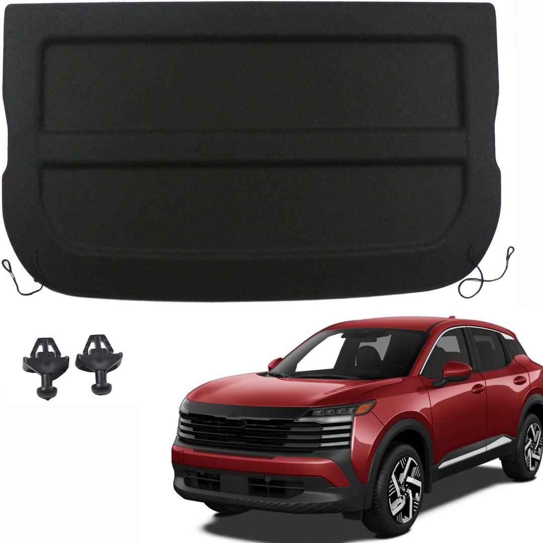 Marretoo for 2025 2026 Nissan Kicks Cargo Cover for 2026 Kicks Accessories Rear Trunk Shade Non-Retractable Trunk Cover Rear Parcel Shelf Finisher(NOT for Kicks Play)