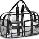 Large Heavy Duty Clear Duffel Bag, Extra Large Clear Tote Bag for Stadium Events, Durable Crossbody for Travel, Work, Sports Events, Airport Security Screening, Laptop Carrying Bag, Medium