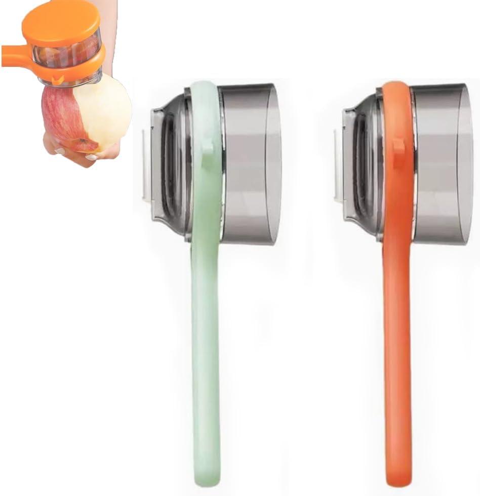 2PCS Peeling Knife with Container,Double-Sided Stainless Steel Multifunctional Kitchenware Set,Vegetable Peeler with Catcher for Cooking Camping Kitchen Fast Peeling Tool