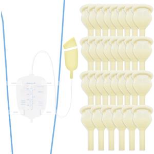 30 PCS Latex Condom Catheter External Self-Sealing Set, Easy Donning, Day and Night Use Quick and Easy Drainage, No Reflux, No Leakage (30pcs/30mm/1.18inch)