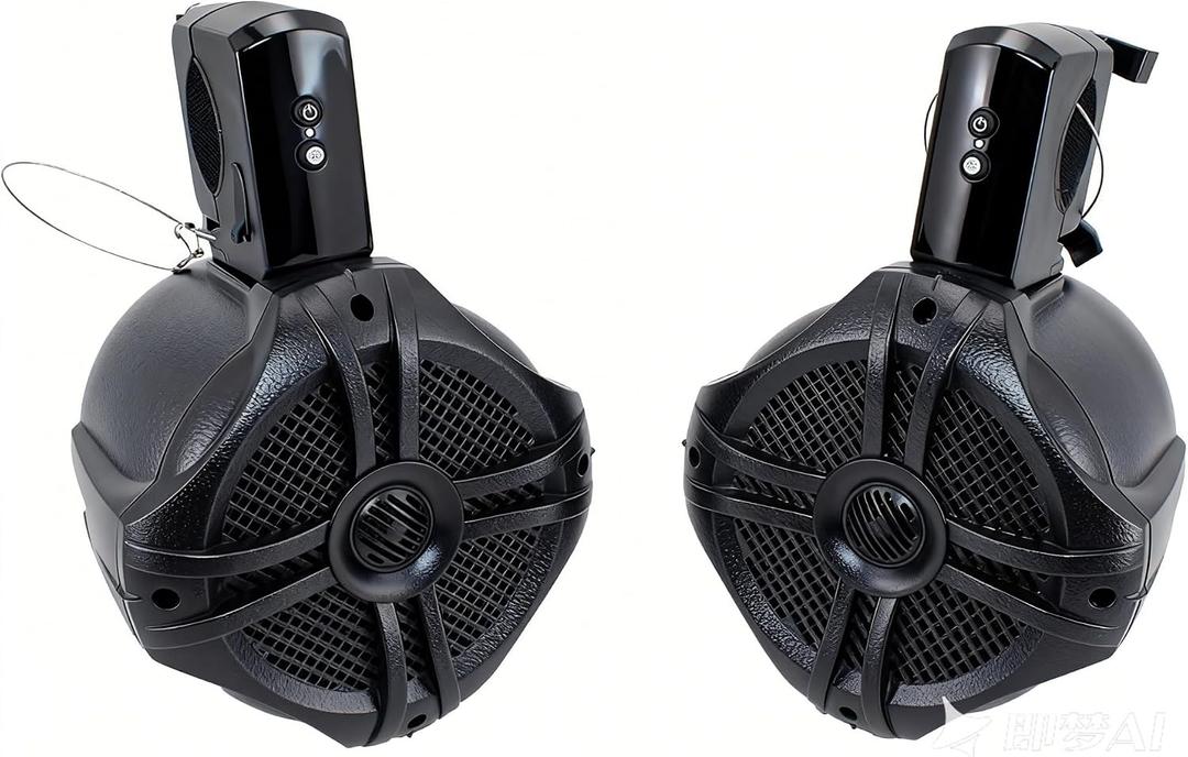Fully Wireless Marine Speakers 6.5” (Pair) – 350W Bluetooth Rechargeable Boat & Wakeboard Tower Speakers, No Wiring, Waterproof, Fits Roll Bars, Outdoor Speakers for Boat ATV UTV Quad Jeep