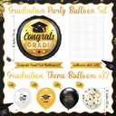 Kasyat 4 Set Glod and Black 2026 Graduation Table Centerpiece Balloon Stand Kit Congrats Grad Foil Balloons for Graduation Party Supplies Decorations