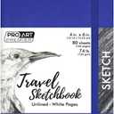 Pro Art Premier Sketch Book Travel 6"x 4" White 74lb Royal Blue 80 Sheets, Sketch Book, Sketchbook, Drawing Pad, Pad, Drawing Paper, Art Book, Paper, Sketchbook for