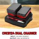 CMCB124 Dual Port V20 Charger for Craftsman V20 Battery CMCB202 CMCB204 CMCB205 Replacement for Craftsman 20V Battery Charger