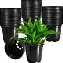 Woozettn 120 Packs Flexible Plastic Nursery Pots,4 Inch Thickened Soft Plastic Pots with Drainage Holes,Garden Seedling Pot for Succulents,Transplanting,Cuttings(Black)