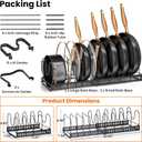 MUDEELA 2 Pack Pots and Pans Organizer Rack for under Cabinet, Expandable Pot Lid Kitchen Cabinet Organizer Holder with 10 Adjustable Compartment Cutting Board Organizer for Pan Lid, Bakeware Sheet