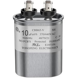 10 MFD uF 370/440 VAC CBB65B Dual Run Round Capacitor, UL Certification Motor Run Capacitor for Condenser Straight Cool or Heat Pump Air Conditioner Parts Replacements