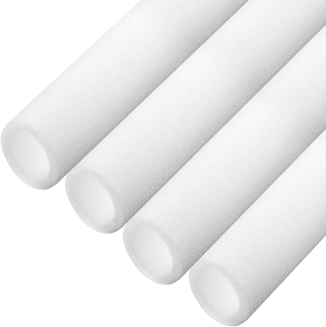 MECCANIXITY 4pcs Pipe Insulation Foam Tube Pipe Lagging 50mm(2 Inch) ID 70mm OD 3ft Freeze Protection for Copper Pipe, White