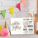 4 x UUEFKTN Cute Happy First Birthday Card Gift for 1st Baby Girls Boys Kids, Ideal 1st Birthday Card Decor For One Year Old Daughter Son Granddaughter Grandson Niece Nephew, Best Born in 2024 Gift