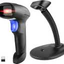 NetumScan Wireless Barcode Scanner with Stand, Portable Automatic Barcode Reader 2-in-1 (2.4G Wireless & USB 2.0 Wired QR Code Scanner for Warehouse POS and Computer (1D)