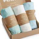 Graco Pack and Play Sheets Fitted  Compatible with Graco Pack n Play Playard Crib & Other 27 x 39 Inch Playpen Mattress, Buttery Soft Jersey Cotton Playard Sheets, Blue Sage Cloud 3 Pack