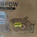 SUNPOW Retractable Garden Hose Reel - 5/8in x 100ft Heavy Duty Wall Mounted Hose Reel with 3/4in Brass Fitting & 10 Function Nozzle - Any Length Lock, Auto Rewind System, 180Swivel Bracket - Gray