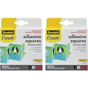 Scotch Adhesive Squares, Repositionable, White, 850 Squares/Pack (Pack of 2)