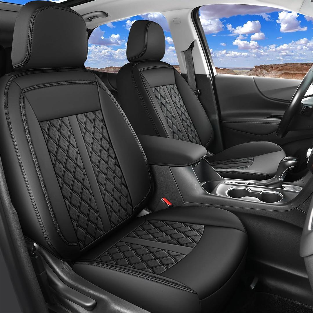 Huidasource Frontier Seat Covers Full Set, Full Coverage Leather Seat Covers for Nissan Frontier S SV PRO-X PRO-4X SL 2022-2025, Seat Cushion Protector for Nissan Frontier Crew Cab(Fullset/Black)