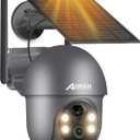 ANRAN 5MP Security Cameras Wireless Outdoor, Solar Camera Wireless with 360 View for Home Surveillance, WiFi Camera with Spotlights, PIR Detection, Color Night Vision, Siren Alarm, Q1 Max Grey