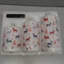 Christmas Flameless Pillar Candles with Remote, Red Buffalo Plaid Reindeer Holiday Decor, Xmas LED Candles Set of 3 (Reindeer Snowflakes Tree)