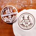 BAKERLOGY 5K Run Medal Cookie Cutter  Running Race Biscuit Cutter for Fitness-Themed Bakes, Training Treats, Running Club Motivation, Athlete Celebration and Race Day Bakes
