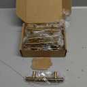 Plustool 10Pack 3''Hole Centers Gold Cabinet Handles-Brushed Brass Cabinet Pulls Gold Dresser Drawer Pulls-Stainless Steel Door Hardware for Kitchen Bathroom Bedroom Furniture-5''Overall Length