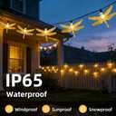 ASFSKY Dragonfly Solar Lights Outdoor 50 LED Dragonfly Lights Waterproof Warm White