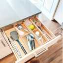 Lipper International Bamboo Drawer Organizer with 3 Removable Dividers, Brown