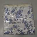 LOVOUS Linen Floral Round Tablecloth 48 Inch  Washable Vintage Blue Table Cloth for Indoor & Outdoor Dining, Restaurant, Picnic, Pastoral Table Cover Decor