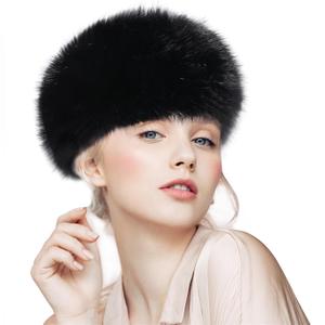 Faux Fur Headbands for Women, Fluffy Winter Headbands for Women, Women's Winter Headband with Elastic (Black)