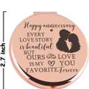 2 x Happy Anniversary Romantic Gifts for Her Rose Gold Compact Mirror Best Romantic Anniversary Marriage Gift for Girlfriend Happy Anniversary Wedding Gifts for Wife