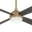 MINKA-AIRE F623L-BBR/SBR Orb 54 Inch Ceiling Fan with Integrated 16W LED Light in Brushed Brass/Soft Brass Finish