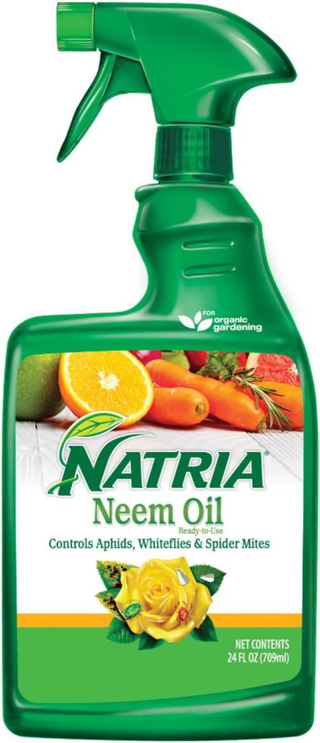 Natria Neem Oil Spray for Plants Pest Organic Disease Control, 24-Ounce, Ready-to-Use, 1.5 Pounds