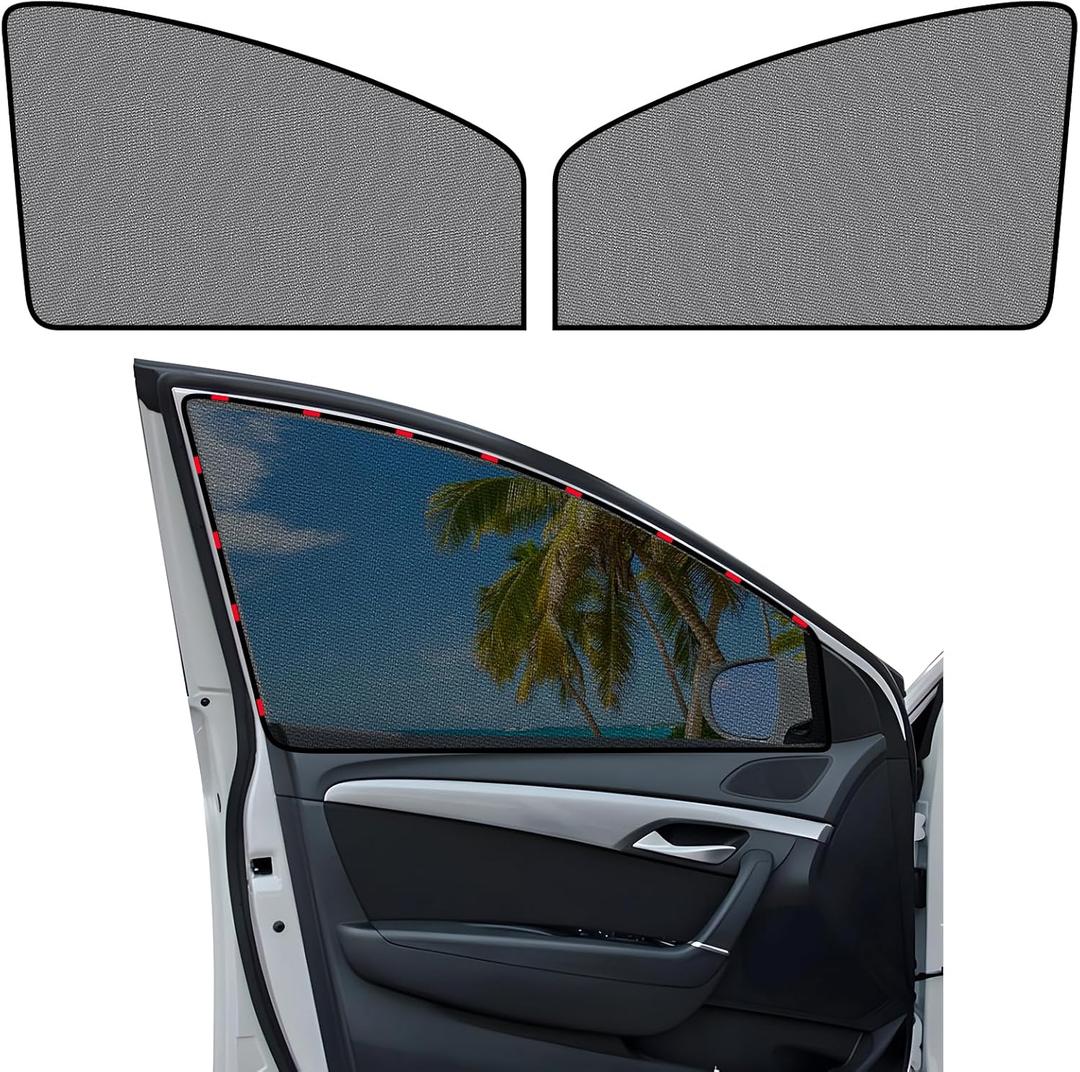 ZATOOTO Car Window Shades for Driver 2Pack Magnetic Car Window Covers Sun Shade Keep Interior Cool and Comfortable, Breathable Window Curtains for Travel, Camping, Taking a nap (Front 2pcs)