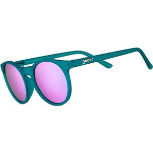 goodr I Pickled These Myself Polarized Round Sunglasses, Small Sized (Circle G), Teal Translucent Frames with Purple Pink Mirrored Reflective Lens, UV400 Protection, No Slip, No Bounce