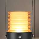 HAPYGI Portable Metal LED Table Lamp ,Rechargeable Cordless Lamp, 3-Colour Infinitely Dimming Battery Powered Small Desk Lamp, Restaurant/ Nightstand Lamp/Bar/Coffee Shop/Camping Light, Black