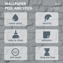 Brick Wallpaper Peel and Stick 17.71" X 394" Self Adhesive Gray Vinyl Film Contact Paper 3D Stone Stick On Waterproof Wallpapers Bathroom Bedroom Backsplash