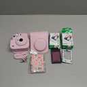 Fujifilm Instax Mini 12 Instant Camera + MiniMate Accessory Bundle & Compatible Custom Case + Fuji Instax Film Value Pack (50 Sheets) Flamingo Designer Photo Album (Blossom Pink)