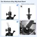 62 Inch Adjustable Wig Stand Tripod Heavy Duty Metal Mannequin Head Stand with Non-Slip Base & Hook, 360 Rotation, Carry Bag for Hair Styling, Training, Display