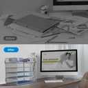 Letter Tray Paper Organizer 5-Tier Desk Organizer File Organizer Paper Holder with Handle, Metal Desktop Document Shelf Tray Office Classroom Organization - Silver