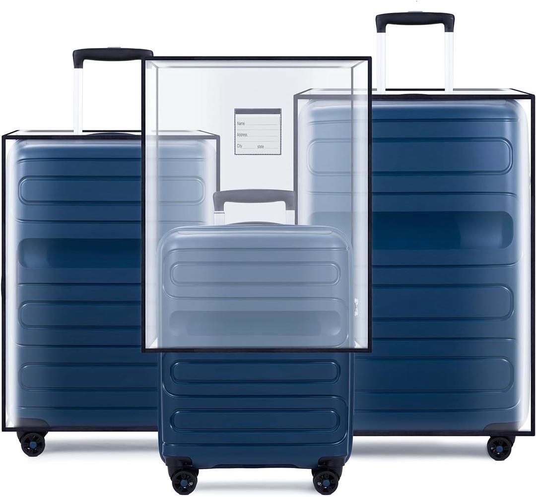 3 Pieces Thicken Clear Luggage Cover Protector with Tag Pocket