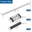 uxcell 2pcs MGN9 300mm Linear Guide Rail with 2pcs MGN9H Sliding Carriage Block Bearing Steel and 2pcs Plastic Mini MGN12 Linear Guide for DIY 3D Printers and CNC Machine, Silver