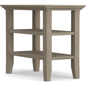 SIMPLIHOME Acadian 14" Wide Solid Wood End Table in Distressed Grey