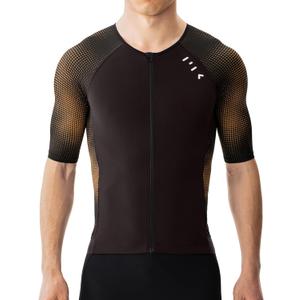 MY KILOMETRE Men's Triathlon Top Full Zip Short Sleeve Tri Shirt, Quick-Dry, UPF 50+ Protection with Reflective Back Pockets, 2XL