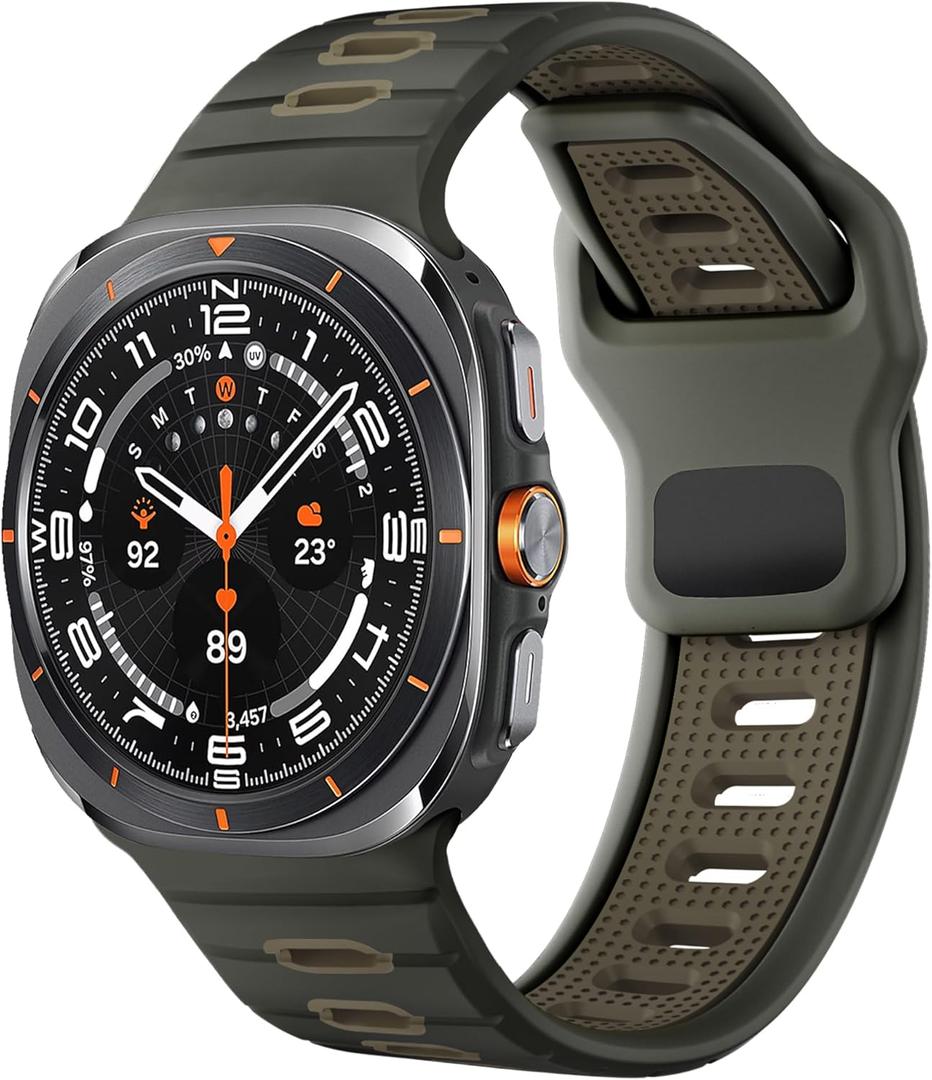 6Pack Rugged Sport Band for Samsung Galaxy Watch Ultra Bands 47mm Men/Women,Two Tone Silicone Waterproof Strap Compatible with Samsung Watch Ultra Band,Galaxy Watch 7 Ultra Bands Replacement Correa Reloj