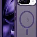 Compatible with Google Pixel 9 Case & Google Pixel 9 Pro Case with Magnetic [Compatible with Mag-Safe] Slim Translucent Matte Phone Cases with Anti-Fingerprint Tech, Purple